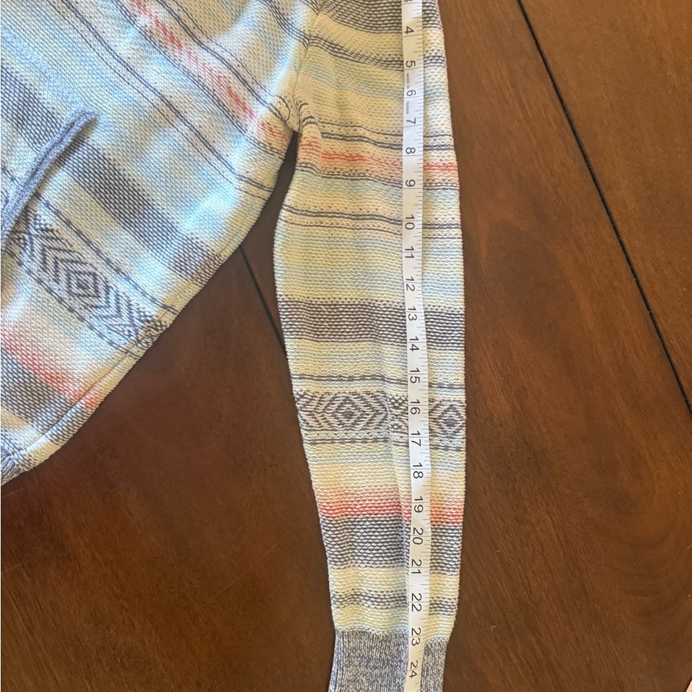 Faherty Men's Striped Hoodie in Gray and Pastel - Picture 3 of 4